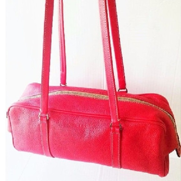 Prada | Bags | Vintage Prada Red Textured Leather Boxy Satchel | Poshmark